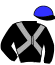 casaque portée par Olivier S. jockey du cheval de course DROP DE COLLEVILLE, information pmu ZETURF