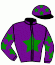 casaque portée par Duvaldestin Theo jockey du cheval de course KARLITA BILOU, information pmu ZETURF