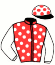 casaque portée par Verva M. jockey du cheval de course ILLICO DE BOUTEAU, information pmu ZETURF