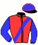 casaque portée par Nivard F. jockey du cheval de course HARCOUEL, information pmu ZETURF