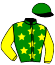 casaque portée par Chavatte A. A. jockey du cheval de course INSTALL D'ALOUETTE, information pmu ZETURF