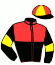 casaque portée par Barrier A. jockey du cheval de course ILFUEGO, information pmu ZETURF