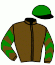 casaque portée par Godard Mlle G. jockey du cheval de course JALNA ROBSONS, information pmu ZETURF