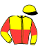 casaque portée par Puniere E. jockey du cheval de course GINA COSTARDIERE, information pmu ZETURF