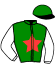 casaque portée par Andre A. jockey du cheval de course KALINE DE DUSSAC, information pmu ZETURF