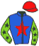 casaque portée par Saussaye V. jockey du cheval de course KENENISA SKILL, information pmu ZETURF