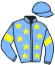 casaque portée par Saussaye V. jockey du cheval de course FIRST GEDE, information pmu ZETURF