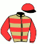 casaque portée par Gelormini G. jockey du cheval de course JOLIE POUPEE, information pmu ZETURF
