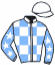 casaque portée par Raffin E. jockey du cheval de course EXPRESS D'ARC, information pmu ZETURF