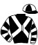 casaque portée par Abrivard M. jockey du cheval de course FOX PAPA TANGO, information pmu ZETURF
