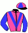 casaque portée par Madamet A. jockey du cheval de course JOYEUSE SAGE, information pmu ZETURF