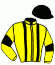 casaque portée par Grosbois C. jockey du cheval de course ROUGE A SANG, information pmu ZETURF