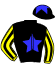 casaque portée par Planque S. jockey du cheval de course MDRACAFEU, information pmu ZETURF