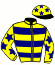 casaque portée par Mangione R. jockey du cheval de course VALENTINO, information pmu ZETURF