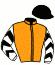 casaque portée par Duporte Mlle A. jockey du cheval de course POLMINHAC, information pmu ZETURF