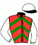 casaque portée par Bachelot T. jockey du cheval de course VIADEIPISPINI, information pmu ZETURF