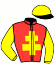 casaque portée par Raffestin J. jockey du cheval de course GRIMM (FR), information pmu ZETURF
