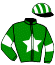 casaque portée par Dumas Mlle E. jockey du cheval de course FANGIO MAGIC, information pmu ZETURF