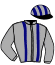 casaque portée par Desmigneux F. jockey du cheval de course CE RETOUR D'OSCAR, information pmu ZETURF