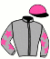casaque portée par Bourgeais A. jockey du cheval de course HAND ON THE MOON (AQ), information pmu ZETURF