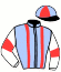 casaque portée par Stromboni T. jockey du cheval de course SANDYBURG (IE), information pmu ZETURF