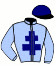 casaque portée par Dupouy-bataille T. jockey du cheval de course SPEED DES LANDES, information pmu ZETURF