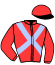 casaque portée par Rousseau L. jockey du cheval de course QUIVIVEN (GB), information pmu ZETURF
