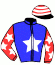 casaque portée par Michel Mlle Mic. jockey du cheval de course MOZZARELLA (FR), information pmu ZETURF