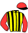 casaque portée par Pouchin A. jockey du cheval de course SENTIMENTAL MAMBO (GB), information pmu ZETURF