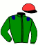 casaque portée par Grosbois C. jockey du cheval de course SHOT IN THE DARK, information pmu ZETURF