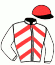 casaque portée par Mendizabal I. jockey du cheval de course ZANFOGNA, information pmu ZETURF
