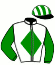 casaque portée par Bernard A. jockey du cheval de course SRIDEDGREEN, information pmu ZETURF