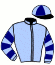 casaque portée par Julliot R. jockey du cheval de course ECRINROSE, information pmu ZETURF