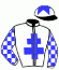casaque portée par Solignac L. jockey du cheval de course EMIRA DU GOUET, information pmu ZETURF