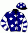 casaque portée par Zuliani A. jockey du cheval de course KALINE DES BOULLAT, information pmu ZETURF