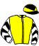 casaque portée par Denis P. jockey du cheval de course JETJOY, information pmu ZETURF