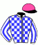 casaque portée par Pouchin A. jockey du cheval de course IRBIS, information pmu ZETURF