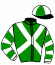 casaque portée par Gutierrez Val A. jockey du cheval de course TWIN SCAT, information pmu ZETURF