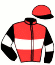 casaque portée par Poincot R. jockey du cheval de course HAKERMAN, information pmu ZETURF