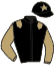 casaque portée par Meunier E. jockey du cheval de course CAVALIERE BLEUE, information pmu ZETURF