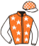 casaque portée par Servier Tom jockey du cheval de course TRASTEVERE, information pmu ZETURF