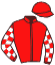 casaque portée par Riou C. jockey du cheval de course GUENOLA CONTI, information pmu ZETURF
