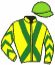 casaque portée par Pouchin A. jockey du cheval de course BAKHILOVA, information pmu ZETURF