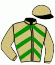 casaque portée par Romary Mlle M. jockey du cheval de course CAPELENA, information pmu ZETURF