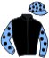 casaque portée par Bazire P. jockey du cheval de course SCATARINNA, information pmu ZETURF