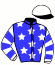casaque portée par De Giles F. jockey du cheval de course EXOCET FORLONGE, information pmu ZETURF