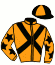 casaque portée par Marie B. jockey du cheval de course CAID DORE, information pmu ZETURF