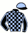 casaque portée par Ouvrie T. jockey du cheval de course ECLAIR GOLD (FR), information pmu ZETURF