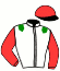 casaque portée par Lemaitre Geo. jockey du cheval de course GITANE DU ROCHER, information pmu ZETURF
