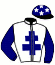 casaque portée par Douyere R. jockey du cheval de course LINARES, information pmu ZETURF